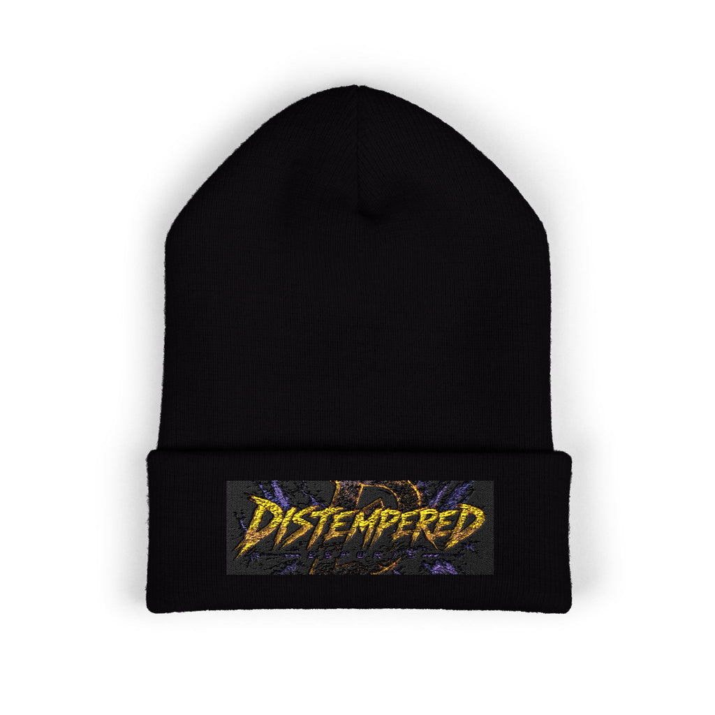 Distempered Embroidered Cuffed Beanie