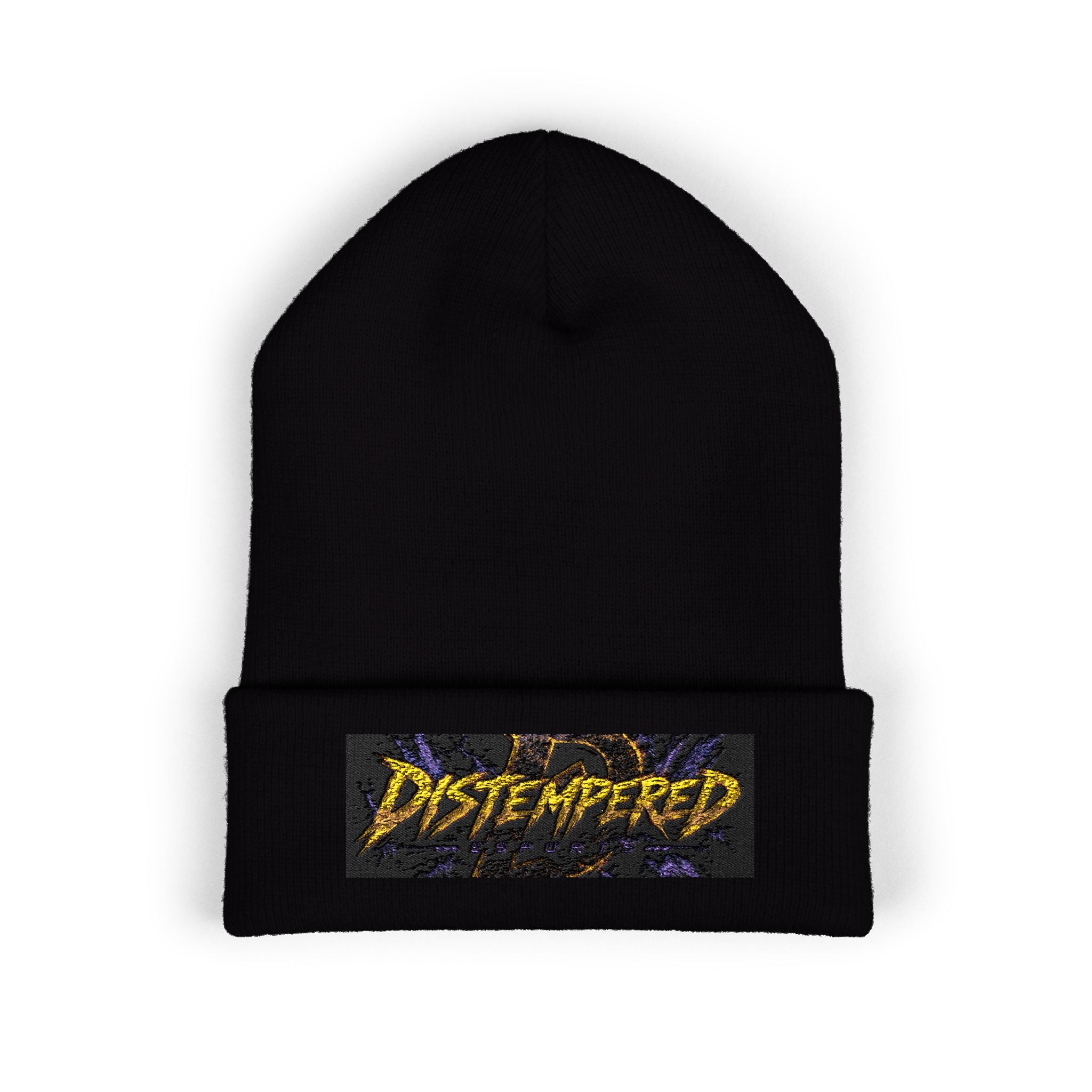 Distempered Embroidered Cuffed Beanie