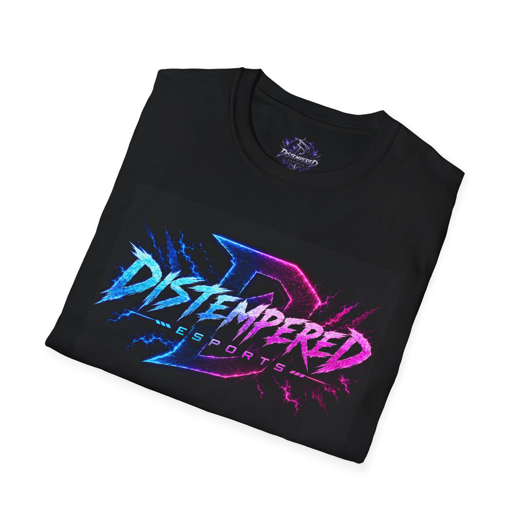 Esports T‑Shirt — Distempered Retro Neon Logo Tee
