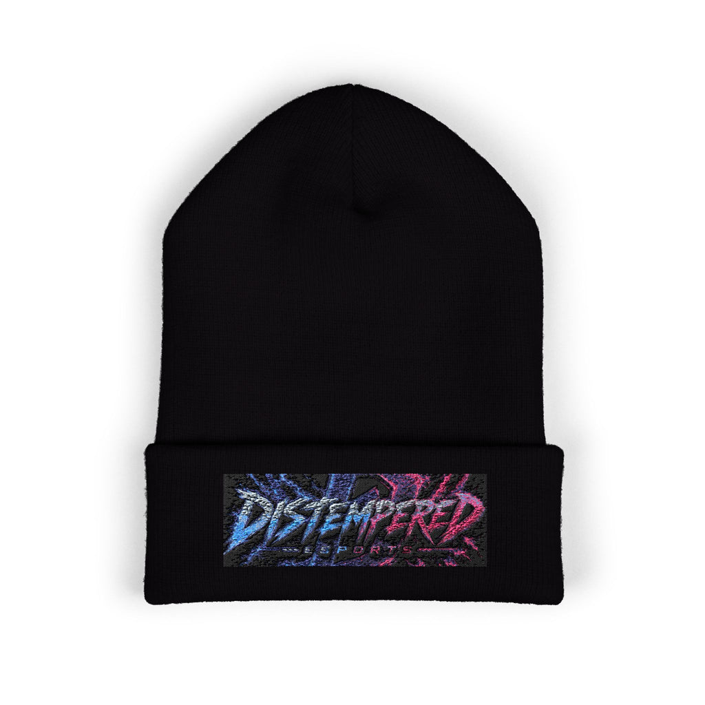 Distempered Embroidered Cuffed Beanie