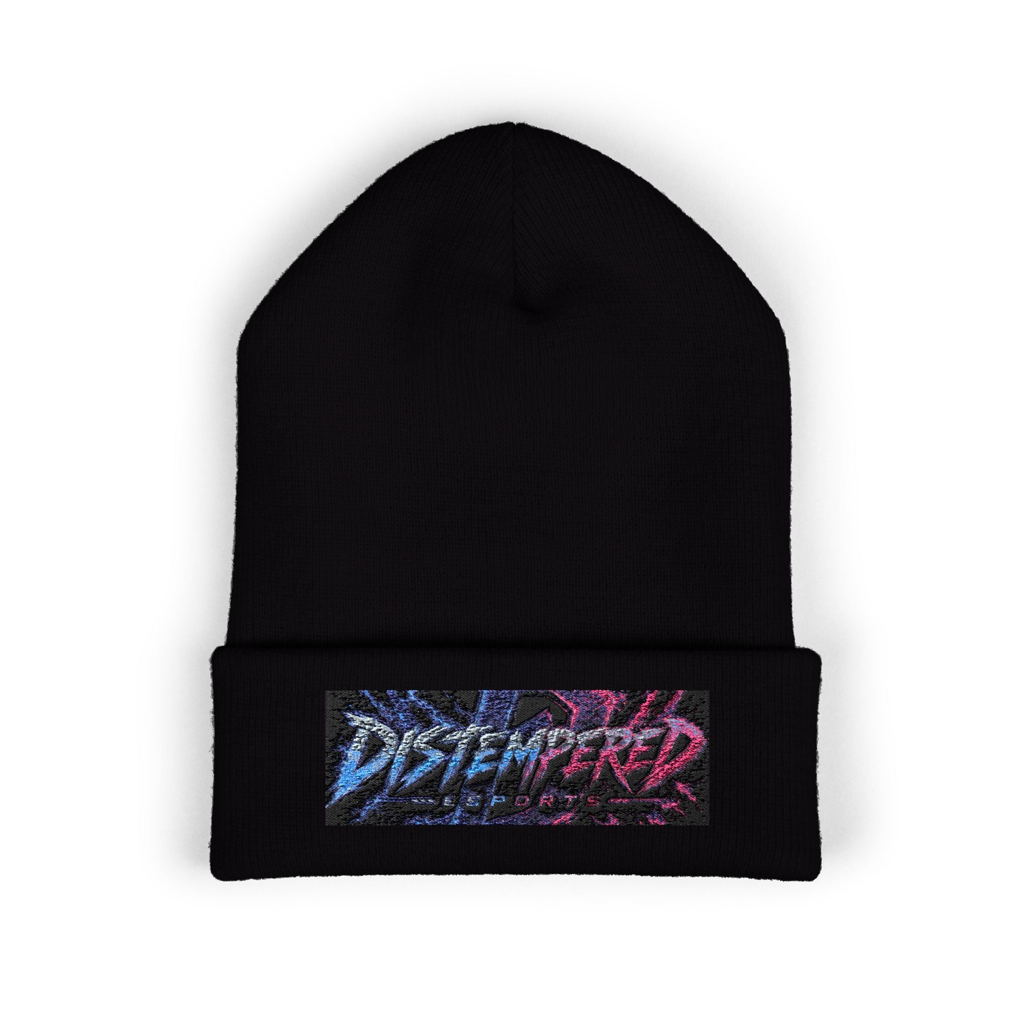 Distempered Embroidered Cuffed Beanie