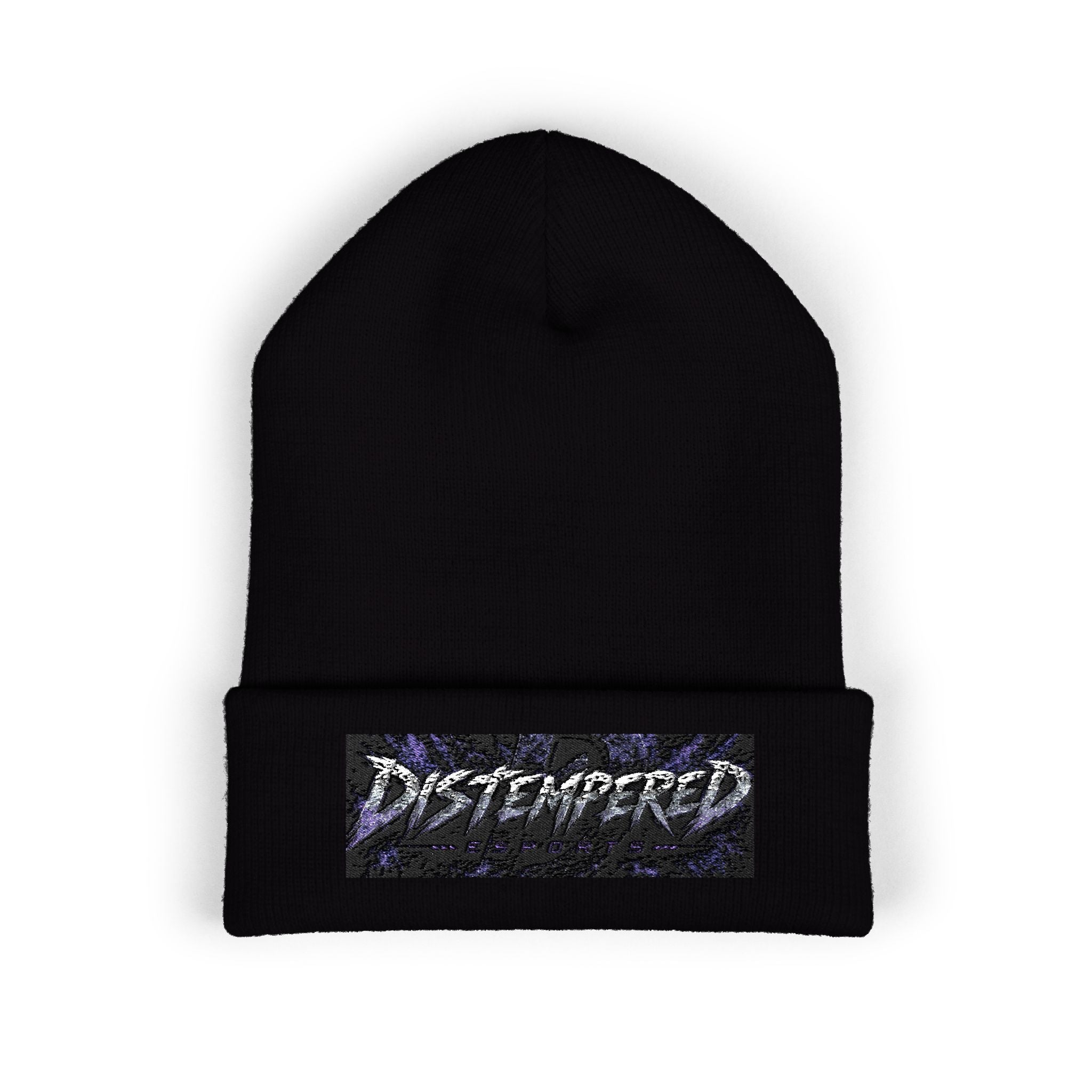 Distempered Embroidered Cuffed Beanie