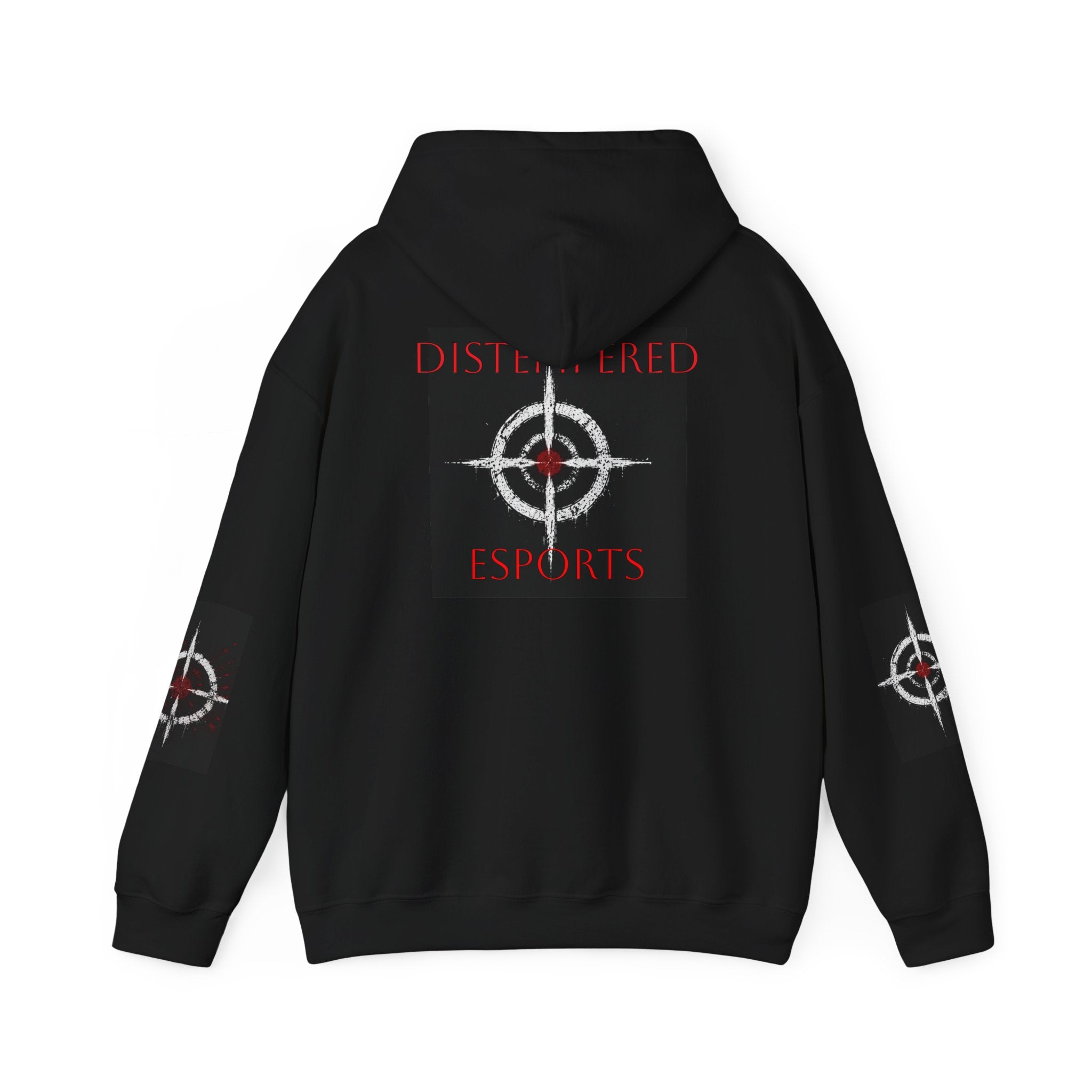 Distempered Esports Hoodie — Black Gaming Logo Pullover